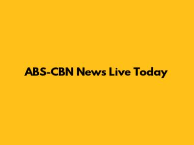 ABS-CBN News Live Today