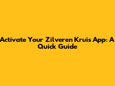 Activate Your Zilveren Kruis App: A Quick Guide