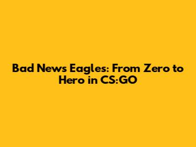 Bad News Eagles: From Zero to Hero in CS:GO