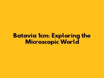Batavia 1cm: Exploring the Microscopic World
