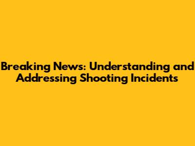 Breaking News: Understanding and Addressing Shooting Incidents