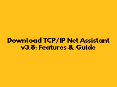 Download TCP/IP Net Assistant v3.8: Features & Guide
