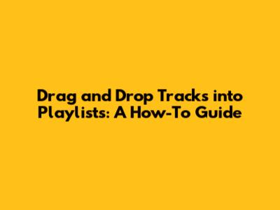Drag and Drop Tracks into Playlists: A How-To Guide