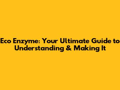 Eco Enzyme: Your Ultimate Guide to Understanding & Making It