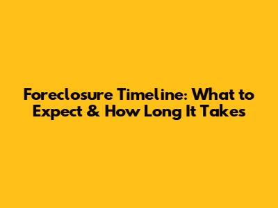 Foreclosure Timeline: What to Expect & How Long It Takes