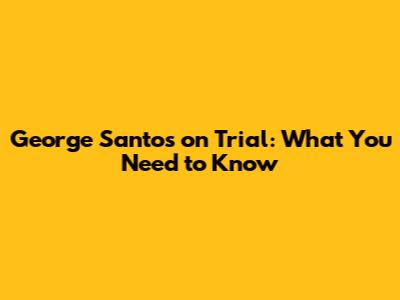 George Santos on Trial: What You Need to Know