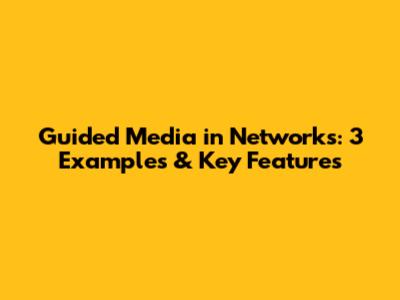 Guided Media in Networks: 3 Examples & Key Features