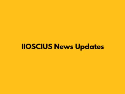IIOSCIUS News Updates