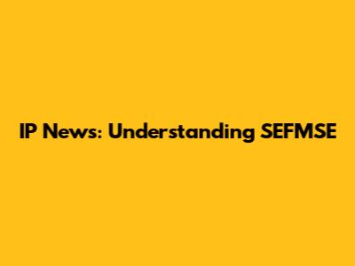 IP News: Understanding SEFMSE