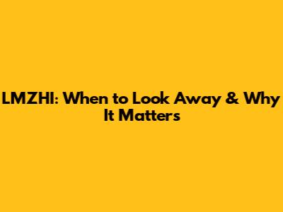 LMZHI: When to Look Away & Why It Matters
