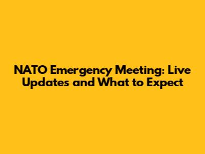 NATO Emergency Meeting: Live Updates and What to Expect