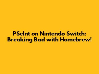 PSeInt on Nintendo Switch: Breaking Bad with Homebrew!