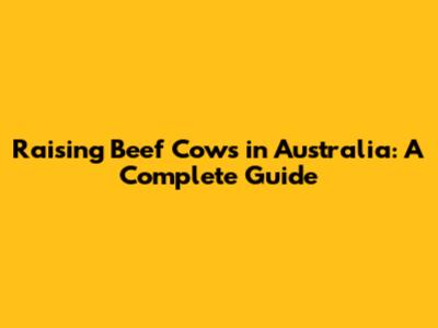 Raising Beef Cows in Australia: A Complete Guide