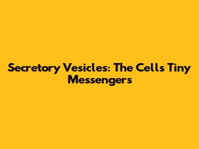Secretory Vesicles: The Cell's Tiny Messengers