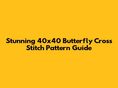 Stunning 40x40 Butterfly Cross Stitch Pattern Guide