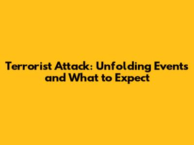 Terrorist Attack: Unfolding Events and What to Expect