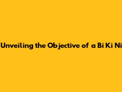 Unveiling the Objective of a Bi Ki Ni