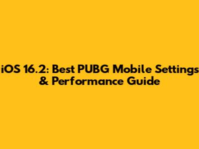 iOS 16.2: Best PUBG Mobile Settings & Performance Guide