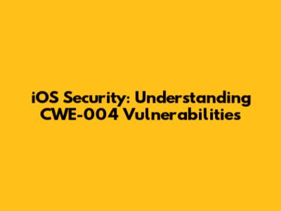iOS Security: Understanding CWE-004 Vulnerabilities